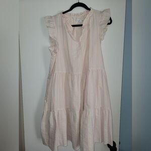Time and Tru Pink Ruffled Tiered Sundress